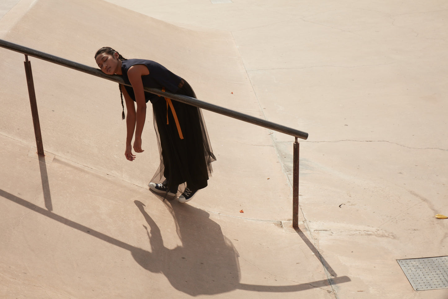 Hanbok Maxi drape vest with ribbon #59 - Blue/Yellow