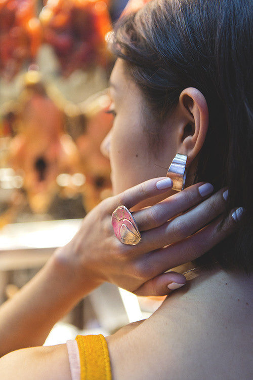 Cold Picnic - Unfolded Hoop Earrings: Brass