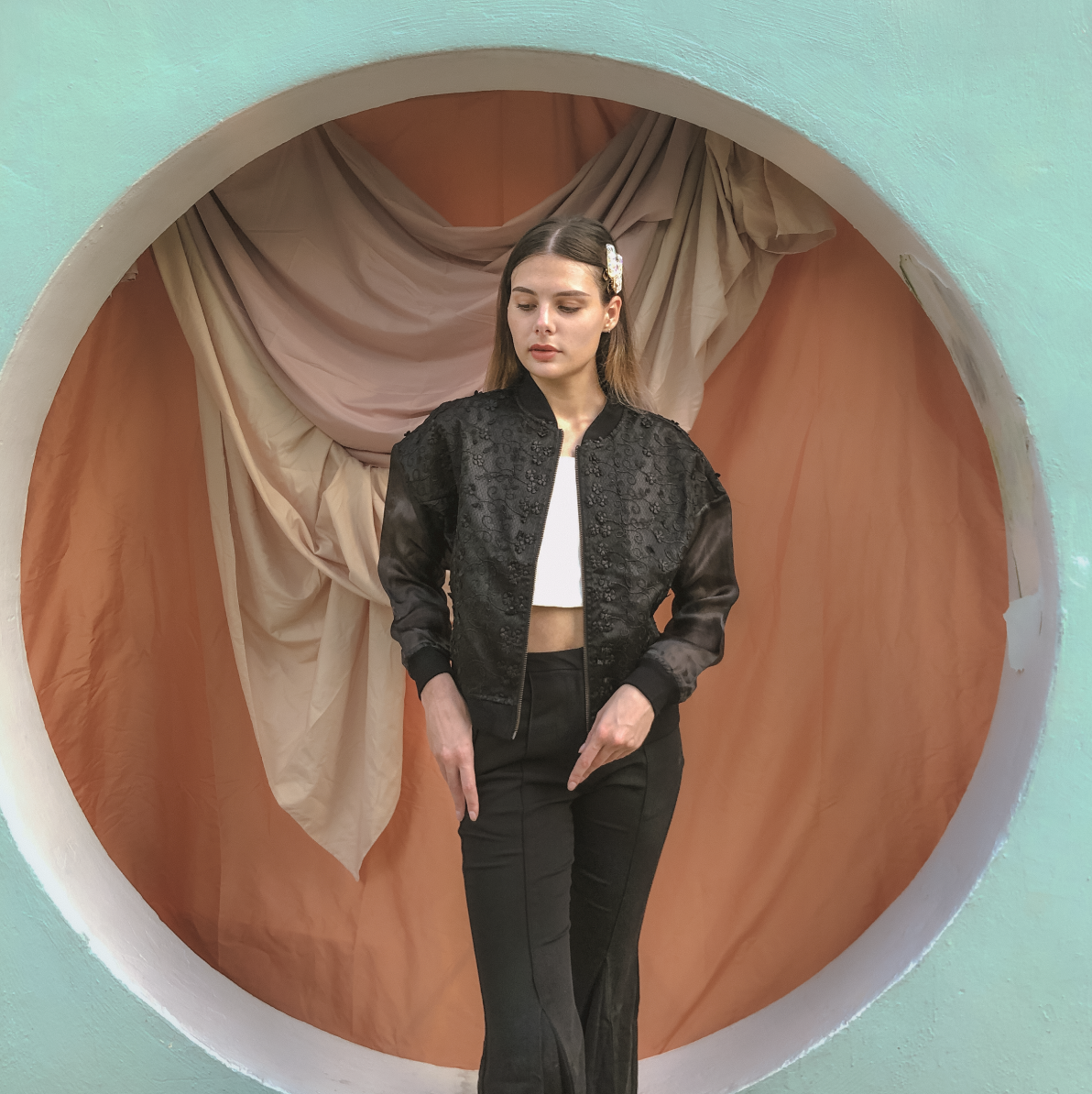 3D Organza Bomber #48B