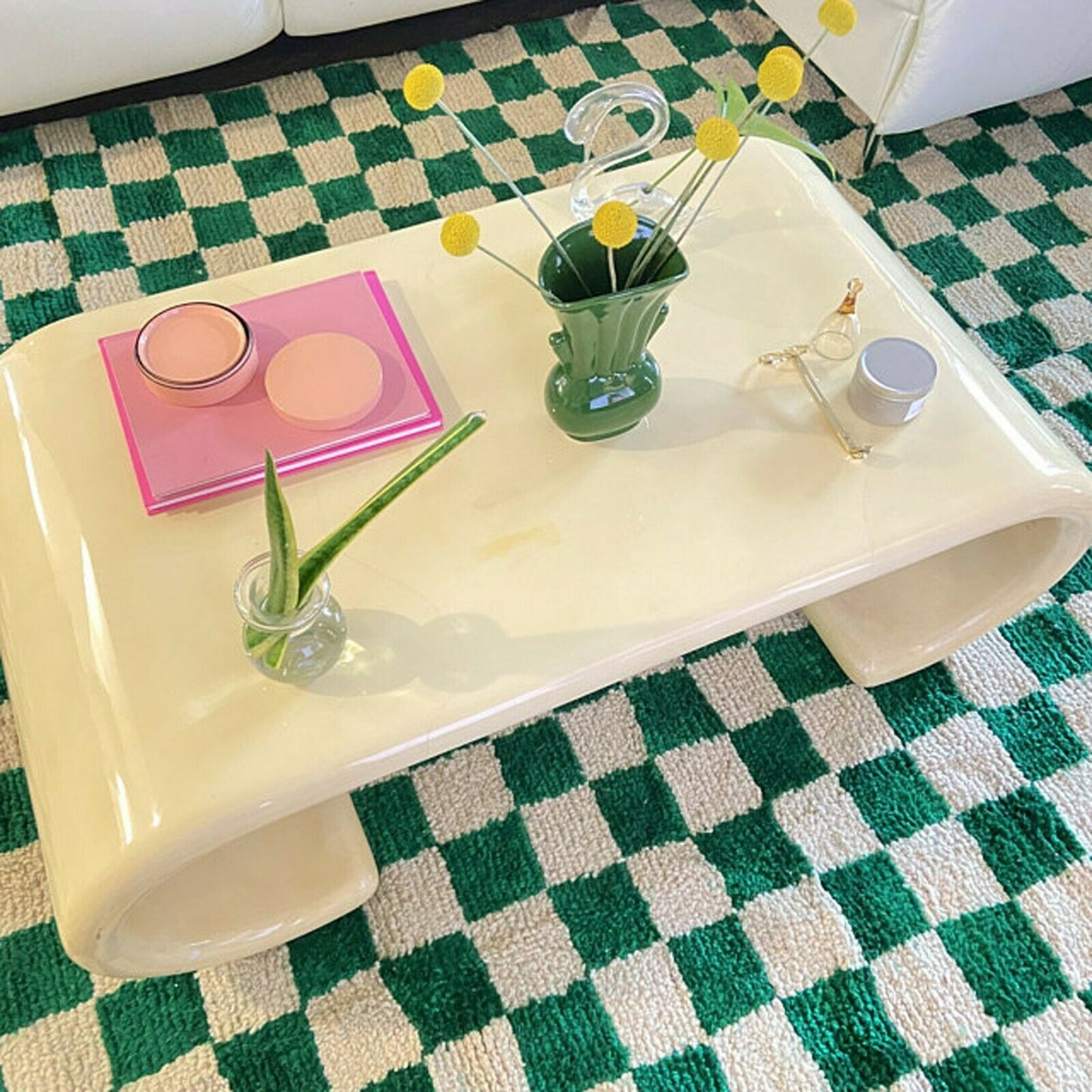 Velvet Oblong Cushion in Green by PROSE Tabletop