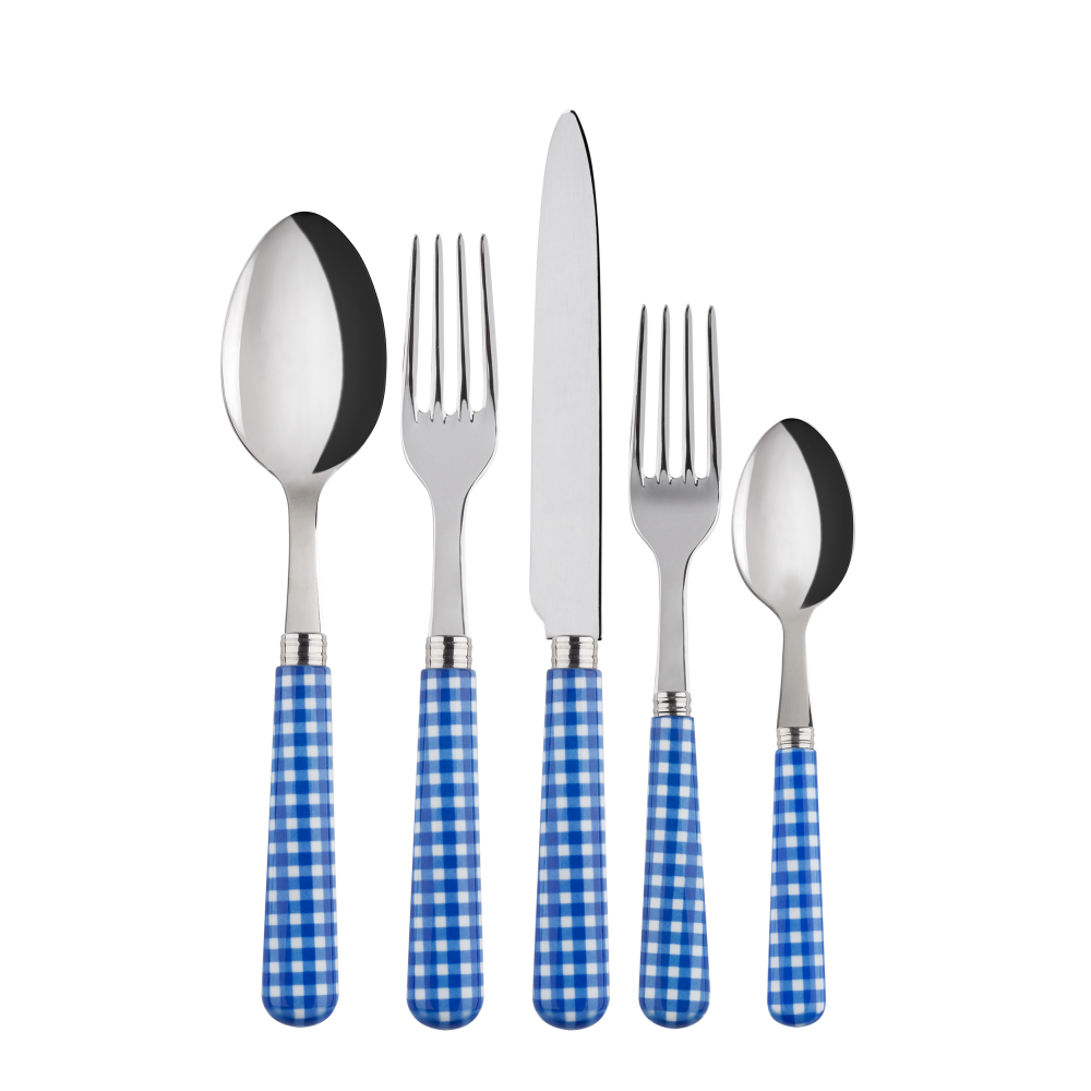 Blue Gingham Cutlery Set by PROSE Tabletop