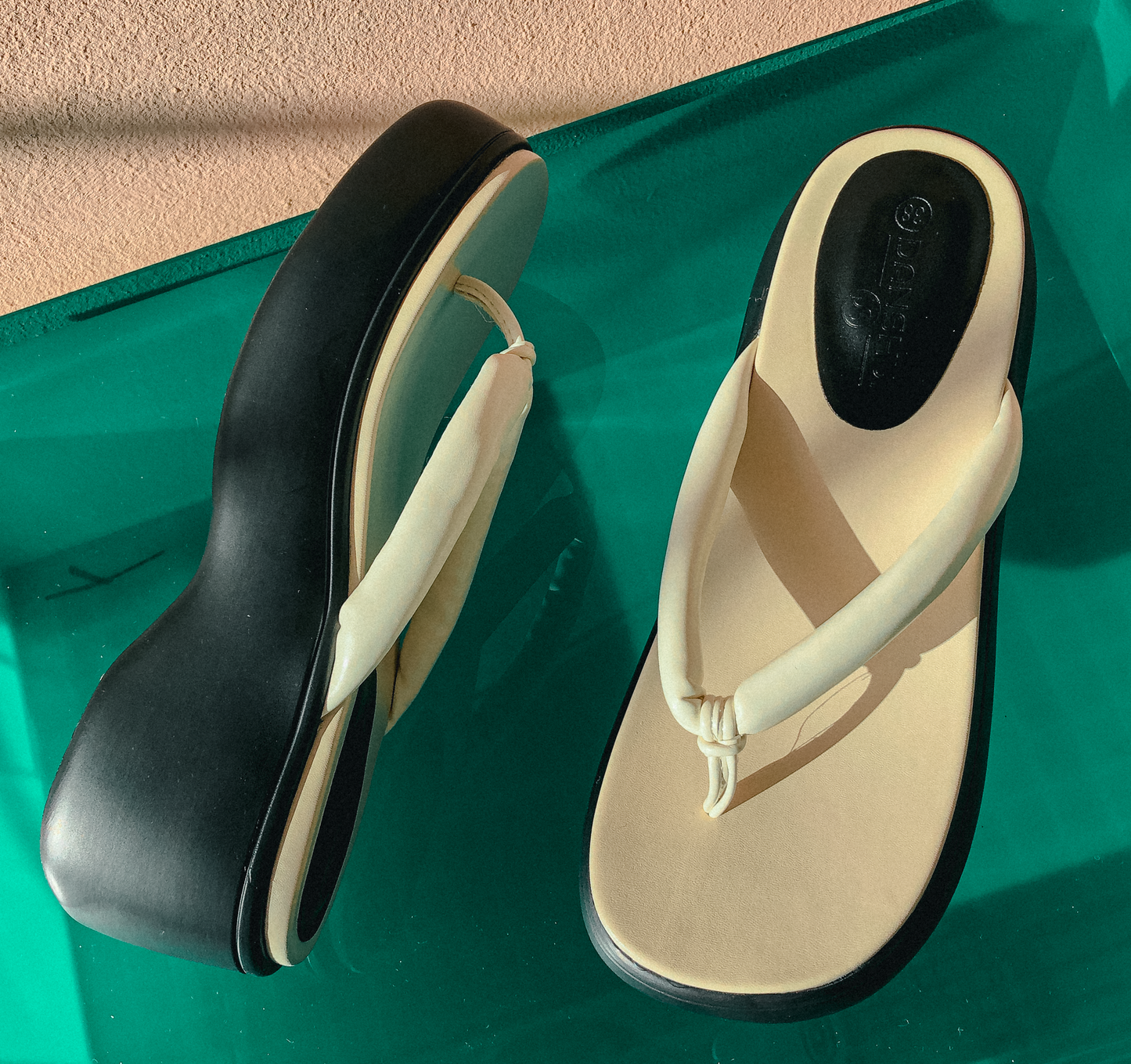 White Ark Flatform Sandals by Veronique