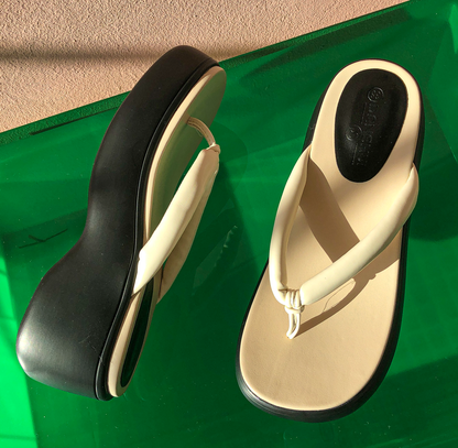 White Ark Flatform Sandals by Veronique