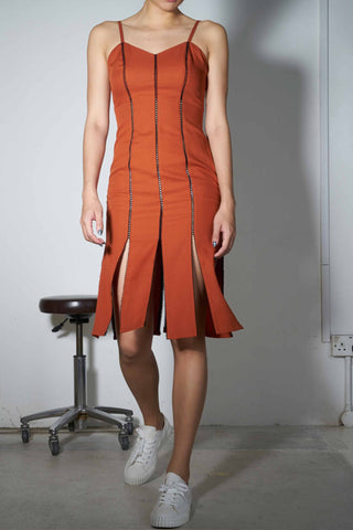 Peekapoo Peneled Slip Dress #67 - Terra Cotta