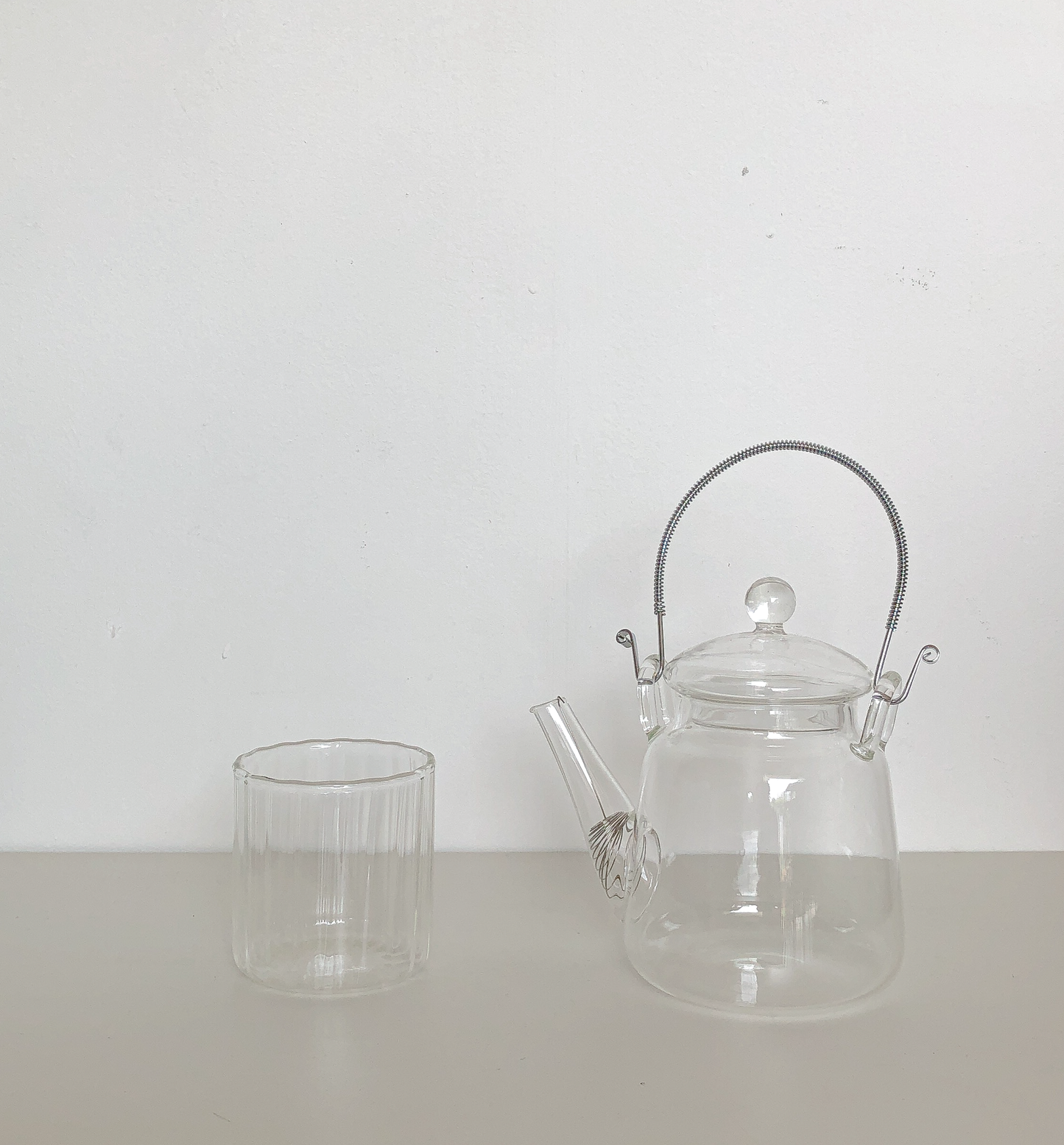 Wire Handle Glass Teapot by PROSE Tabletop