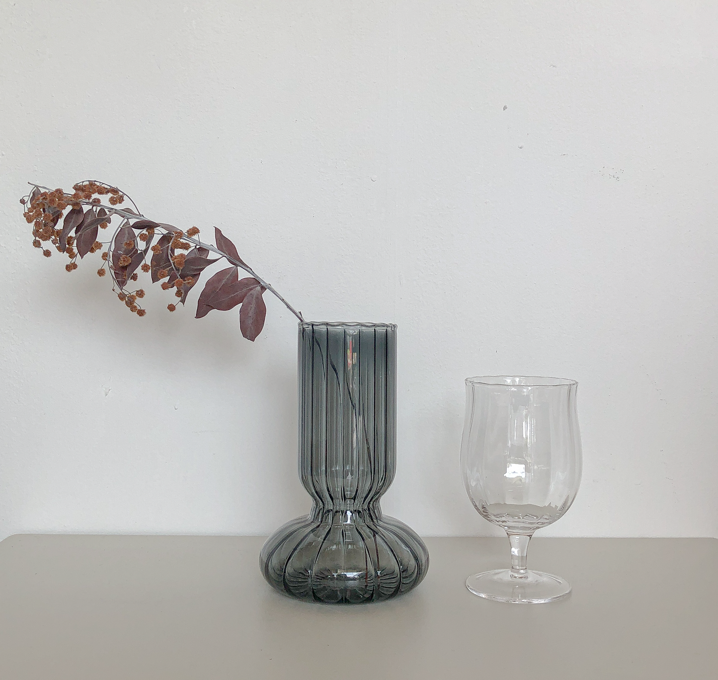 Grey Ripple Vase by PROSE Botanical