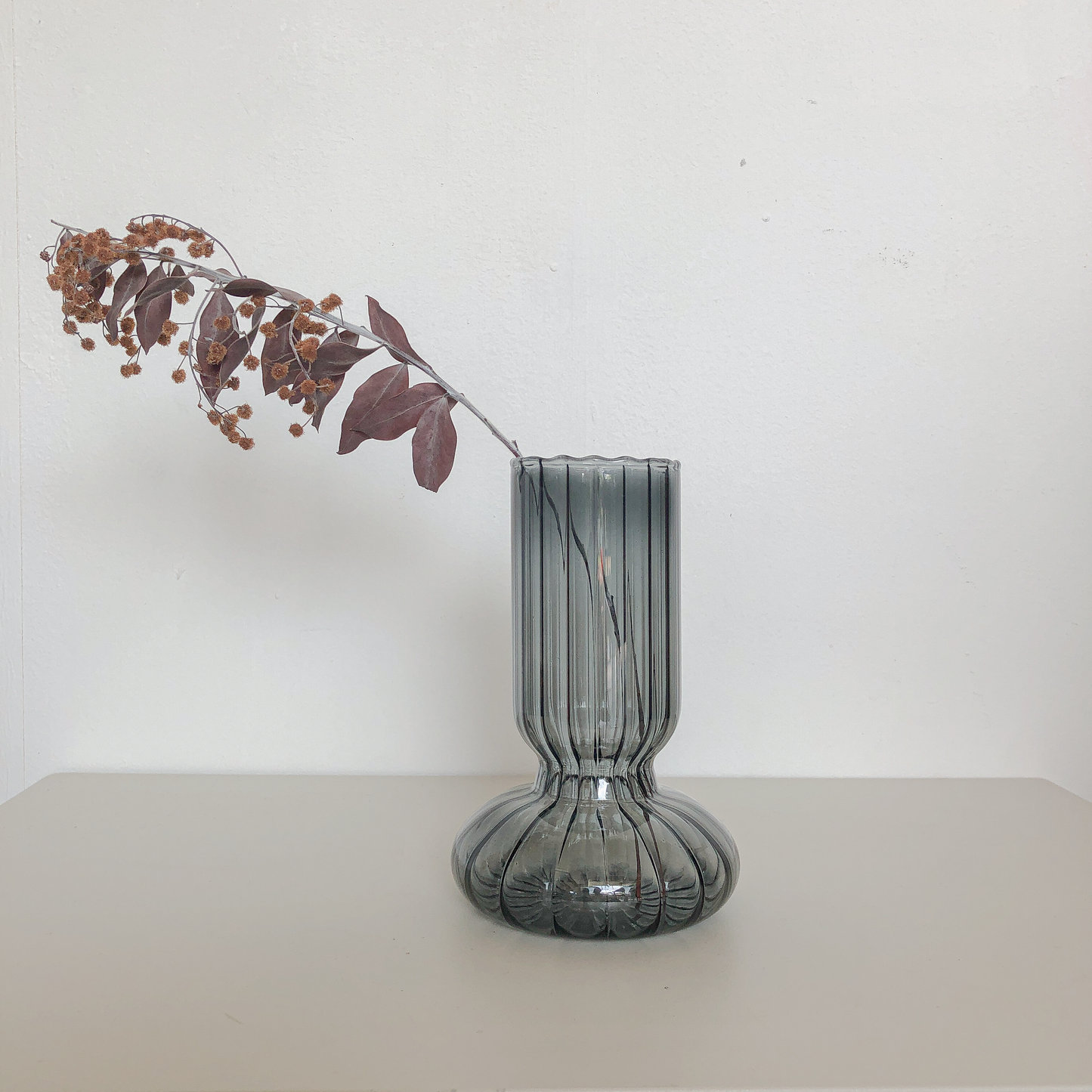 Grey Ripple Vase by PROSE Botanical