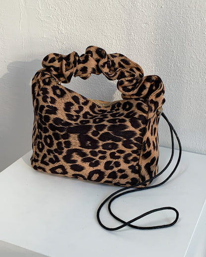 Ruched Leopard Shoulder Bag by Veronique