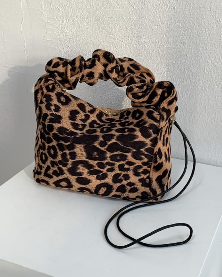 Ruched Leopard Shoulder Bag by Veronique