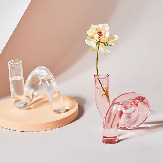 The Squiggle Candle Holder & Vase in Rosé by PROSE Décor