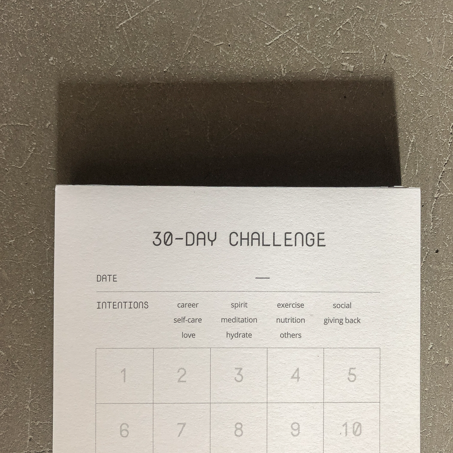 30 Day Challenge Notepad by OFFCUT