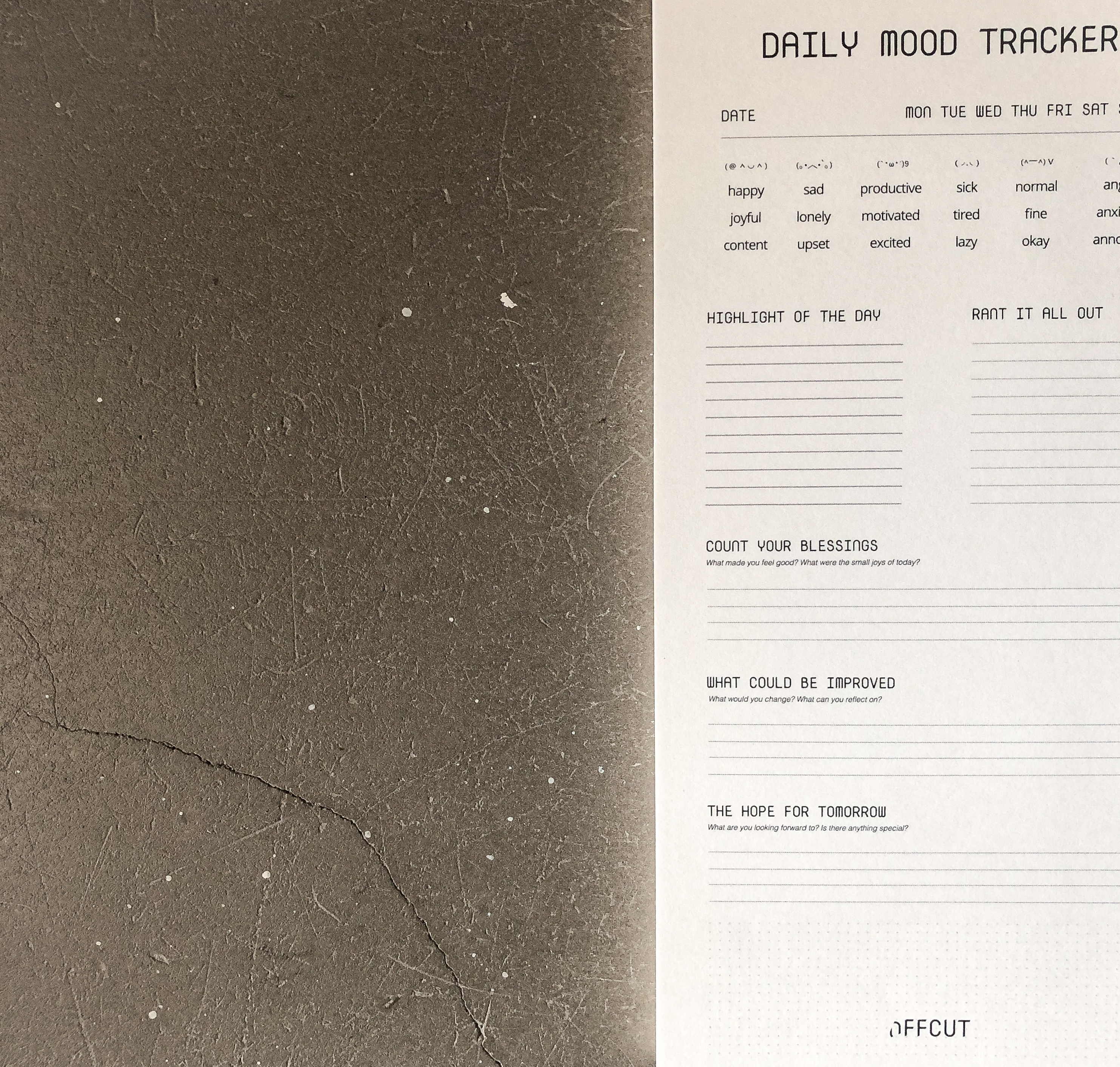 Daily Mood Tracker Notepad by OFFCUT