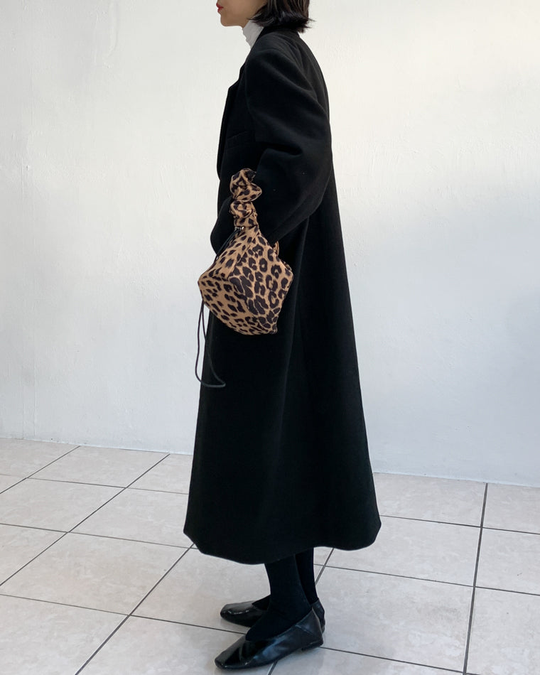 Ruched Leopard Shoulder Bag by Veronique