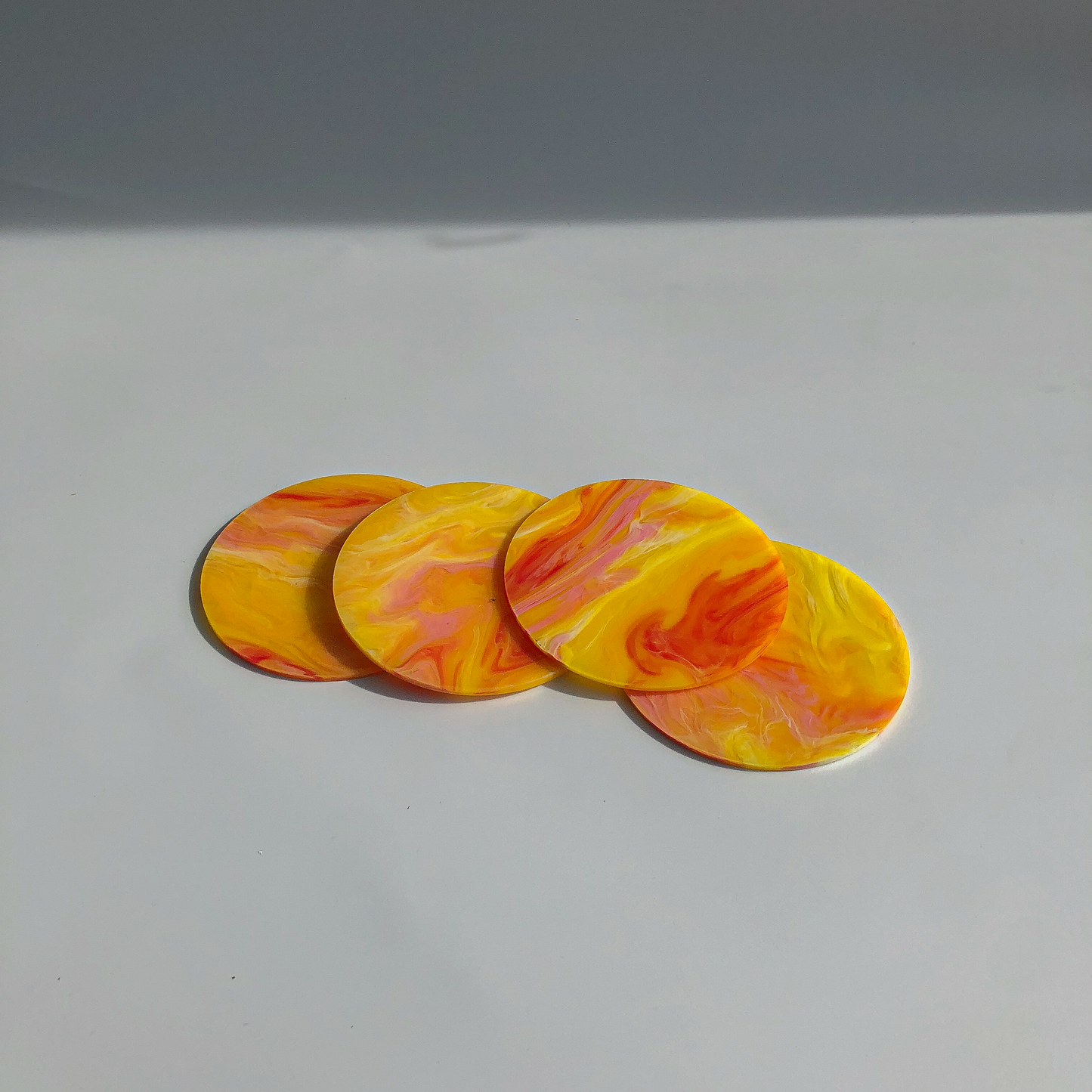 80s Acrylic Coasters in Marigold  (8CM)  by PROSE Tabletop