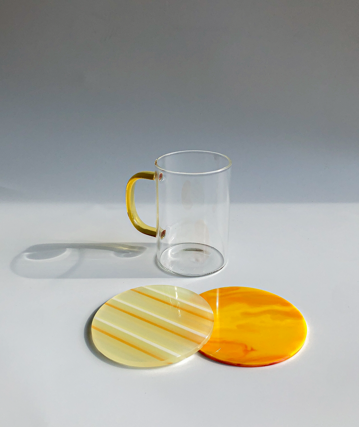 80s Acrylic Coasters in Marigold  (8CM)  by PROSE Tabletop