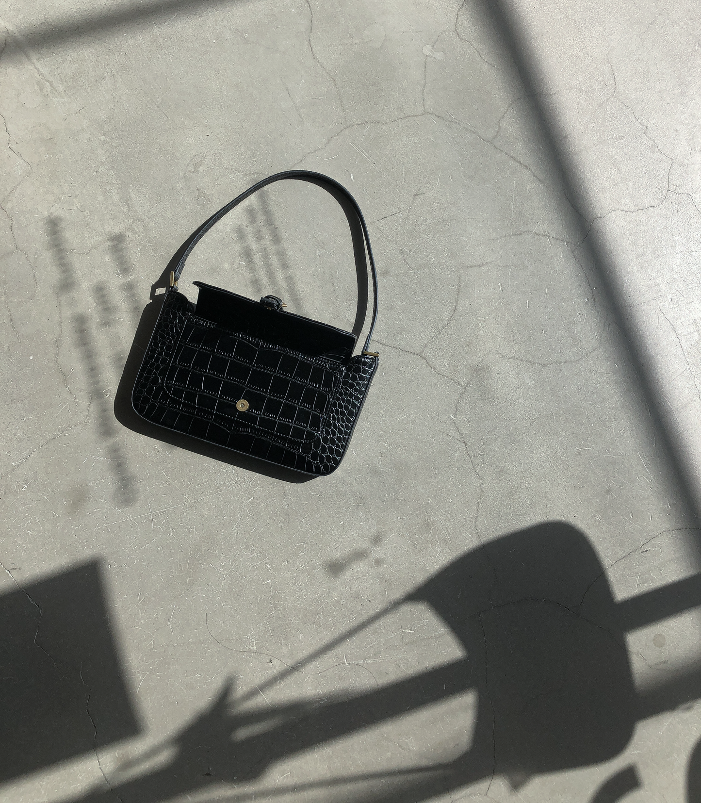 Embossed Flap Baguette Bag by Veronique