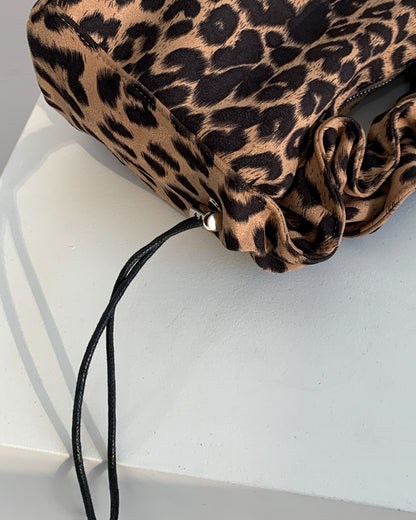 Ruched Leopard Shoulder Bag by Veronique