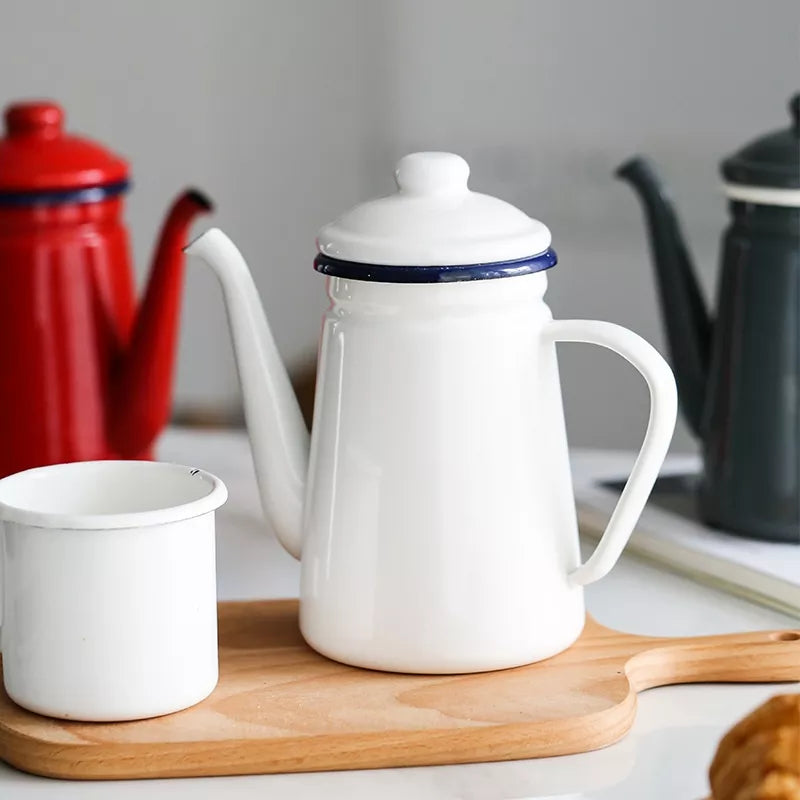 Red Enamel Coffee Pot by PROSE Tabletop