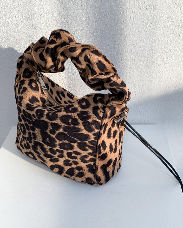 Ruched Leopard Shoulder Bag by Veronique