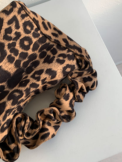 Ruched Leopard Shoulder Bag by Veronique