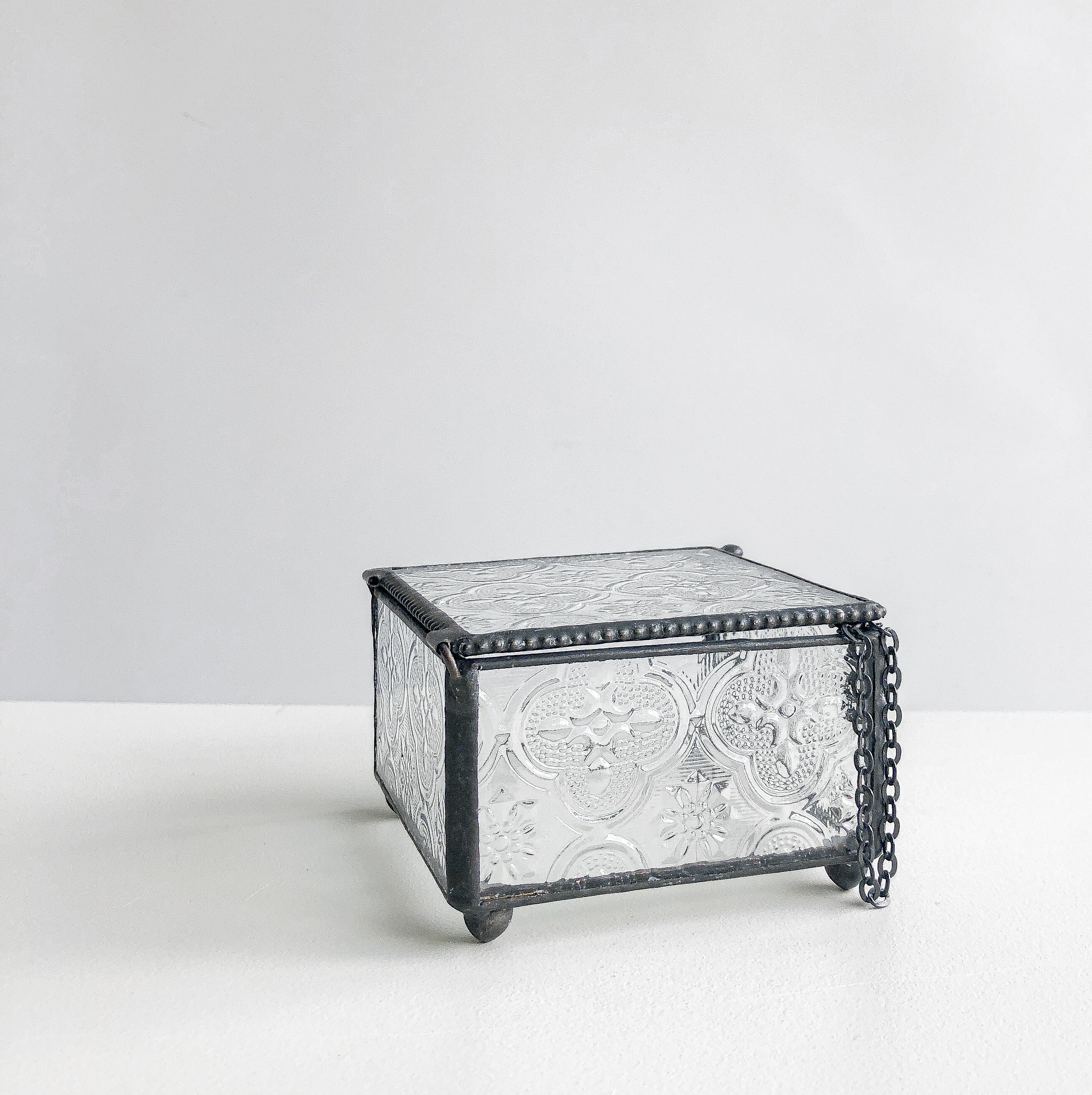 Vintage Glass Trinket Box by PROSE Décor