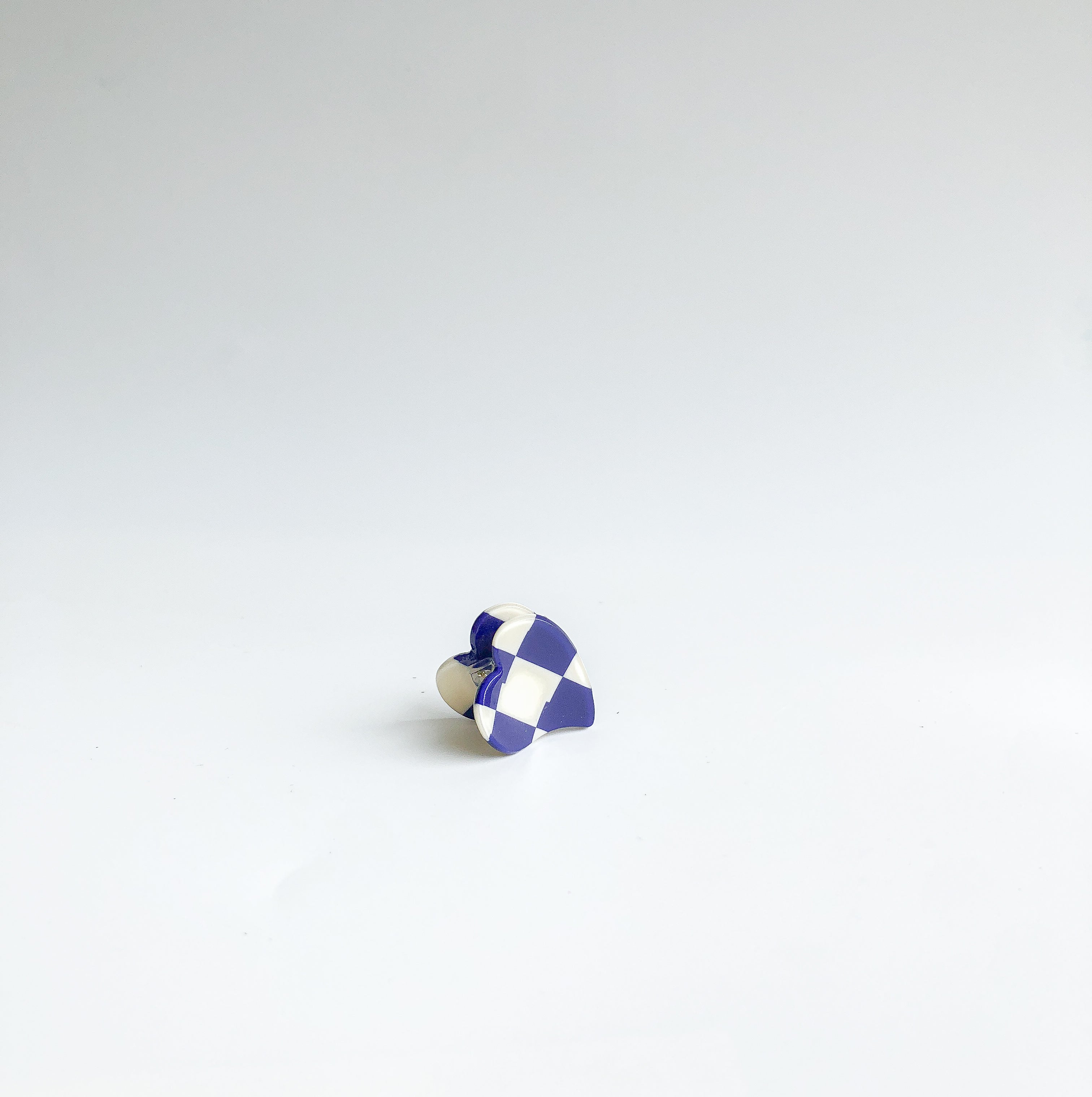 Checkered Heart Mini Clip  by Veronique