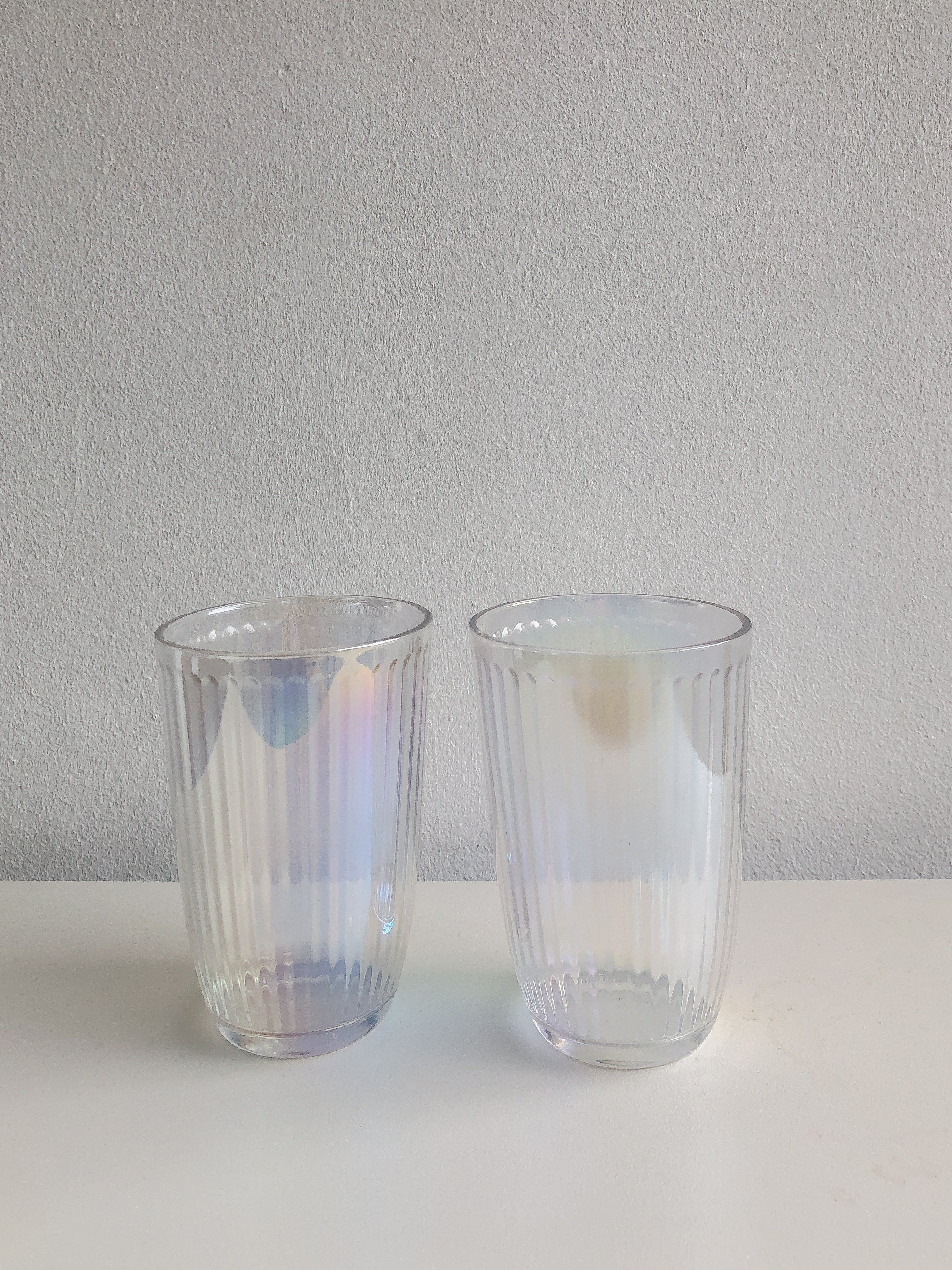 Iridescent Ripple Highball Glasses  by PROSE Tabletop