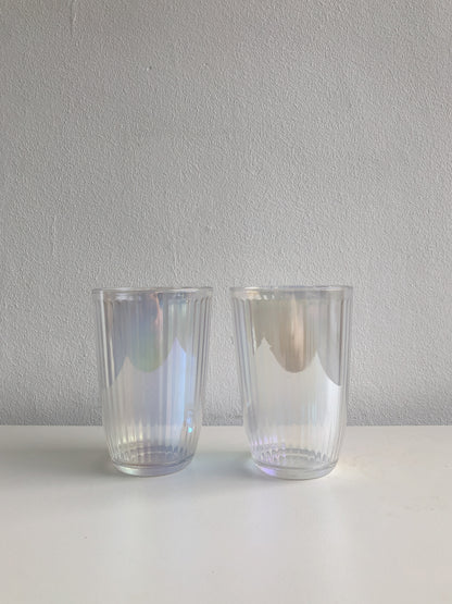 Iridescent Ripple Highball Glasses  by PROSE Tabletop