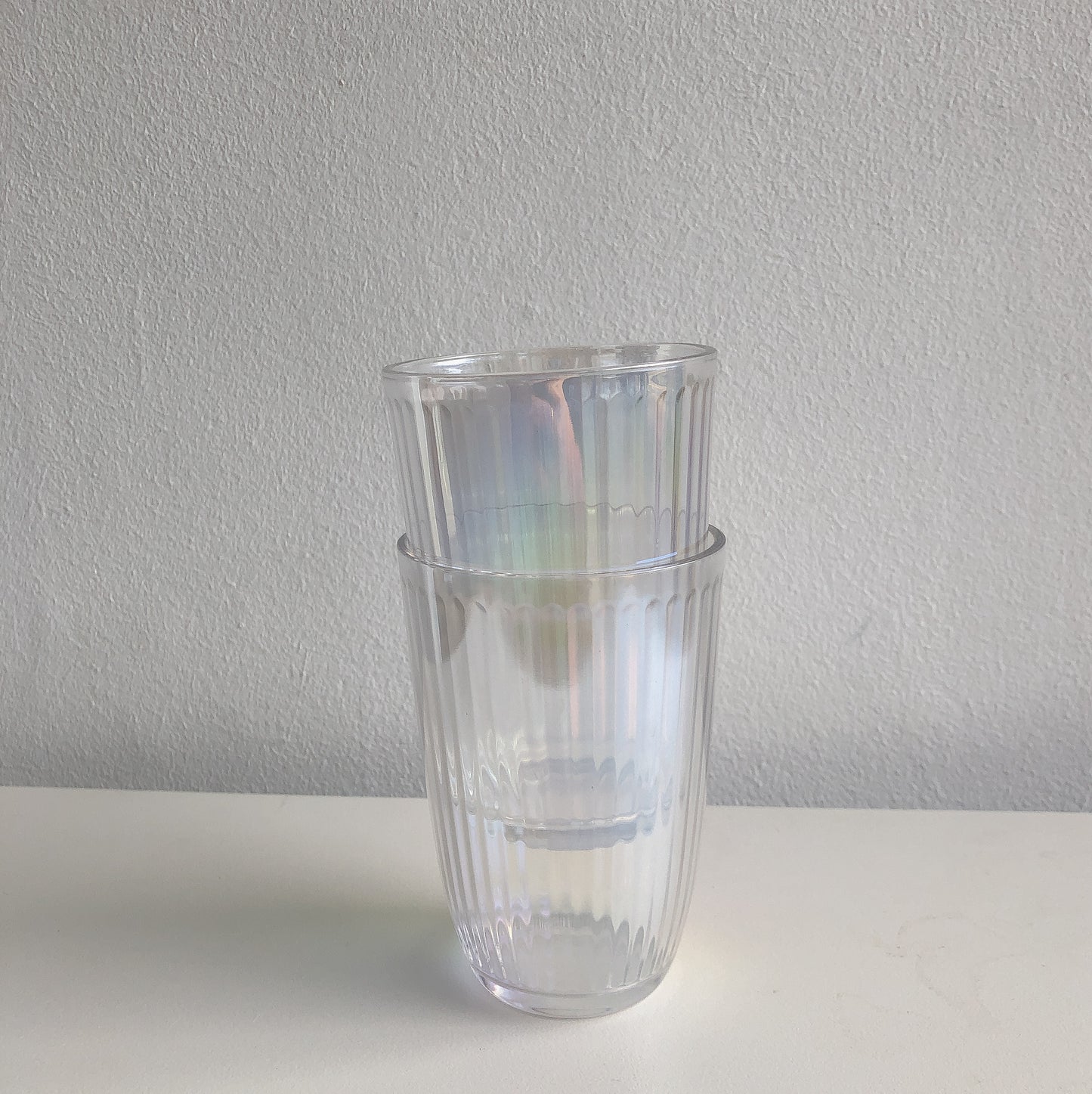 Iridescent Ripple Highball Glasses  by PROSE Tabletop