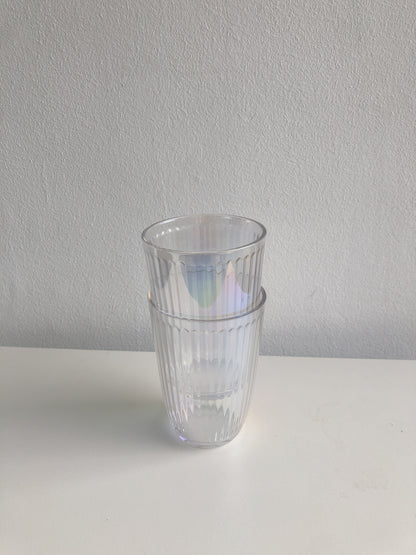 Iridescent Ripple Highball Glasses  by PROSE Tabletop