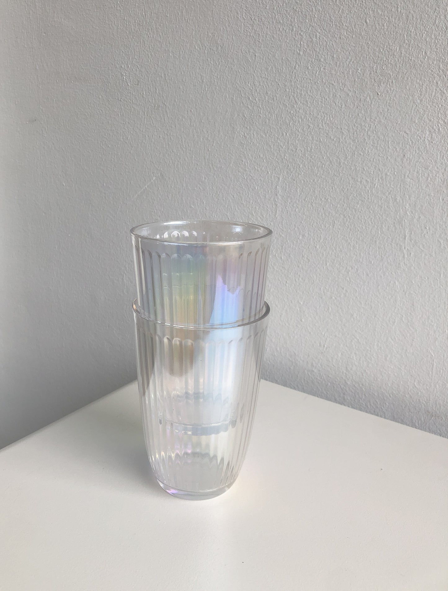 Iridescent Ripple Highball Glasses  by PROSE Tabletop