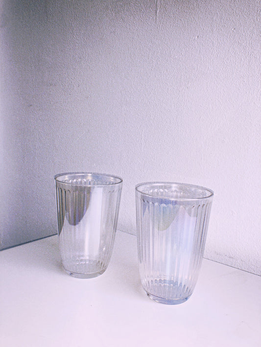 Iridescent Ripple Highball Glasses  by PROSE Tabletop