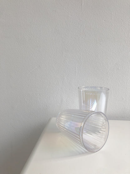 Iridescent Ripple Highball Glasses  by PROSE Tabletop