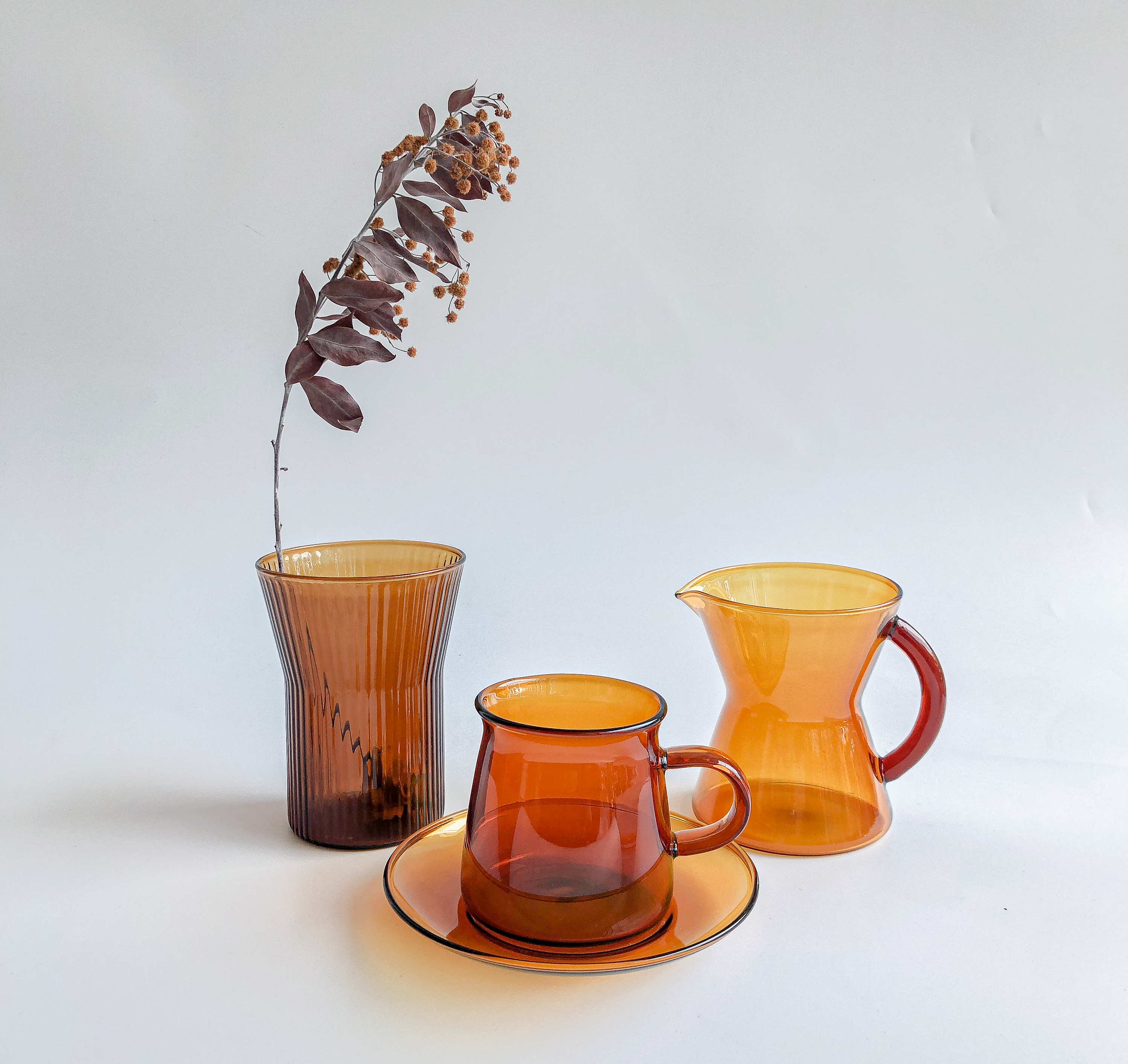Amber Hourglass Milk Jug by PROSE Décor
