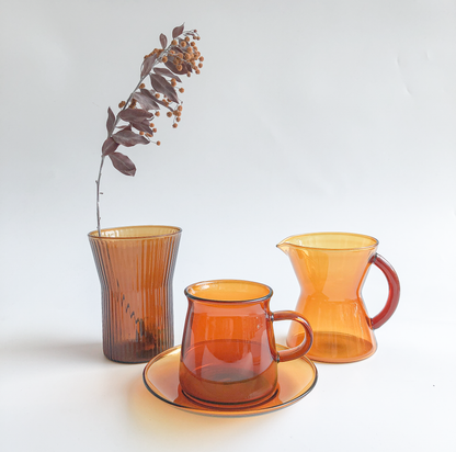 Amber Hourglass Milk Jug by PROSE Décor