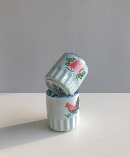 Heritage Rooster Porcelain Cups by PROSE Tabletop