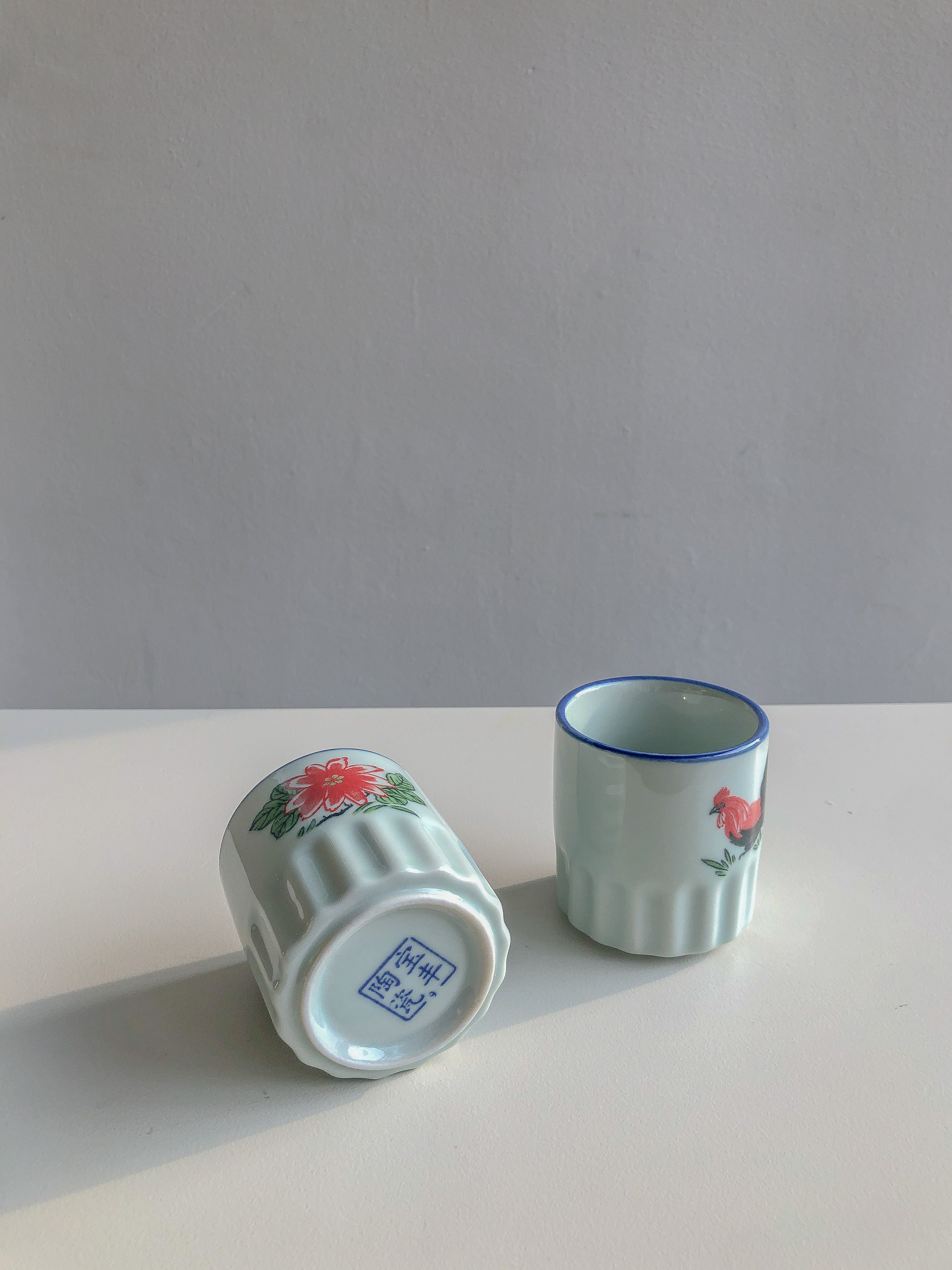 Heritage Rooster Porcelain Cups by PROSE Tabletop