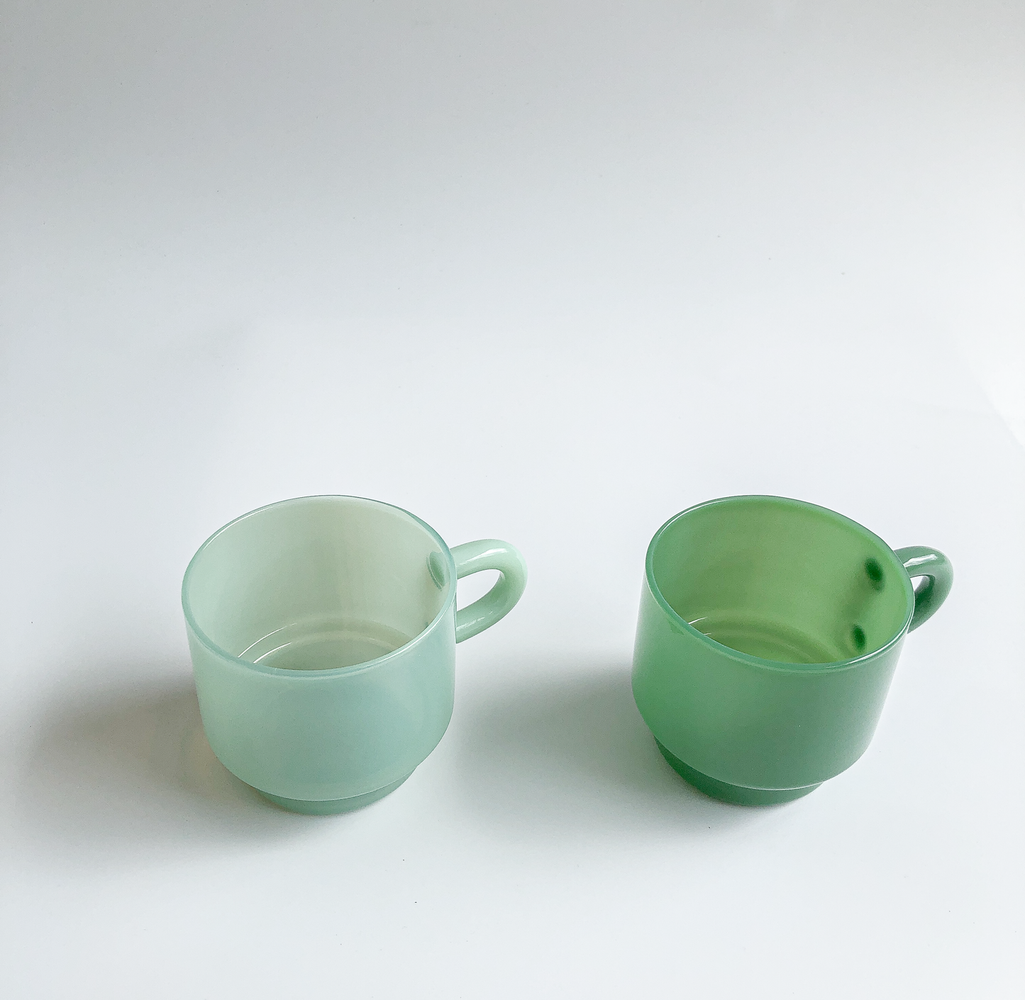 Stackable Jadeite Coffee Mugs by PROSE Tabletop