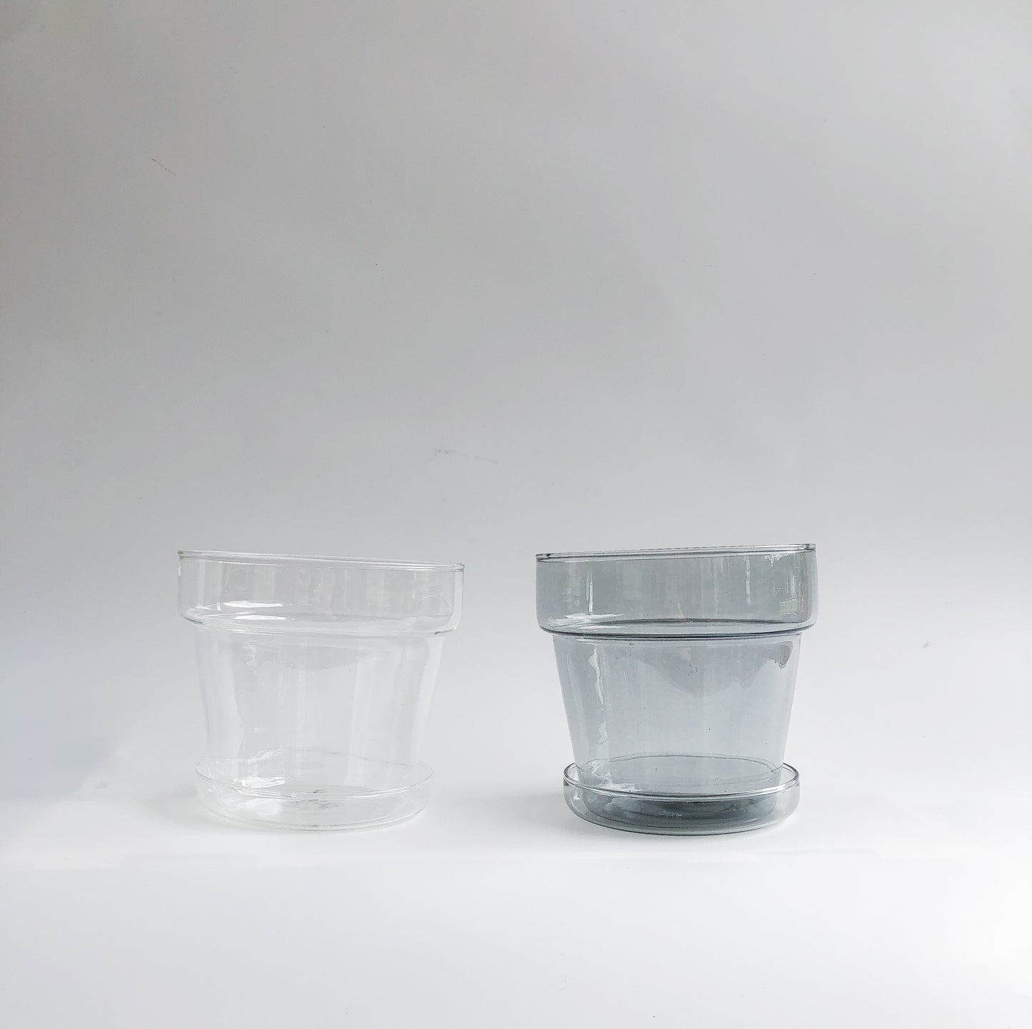 Cloudy Grey Glass Planter by PROSE Botanical