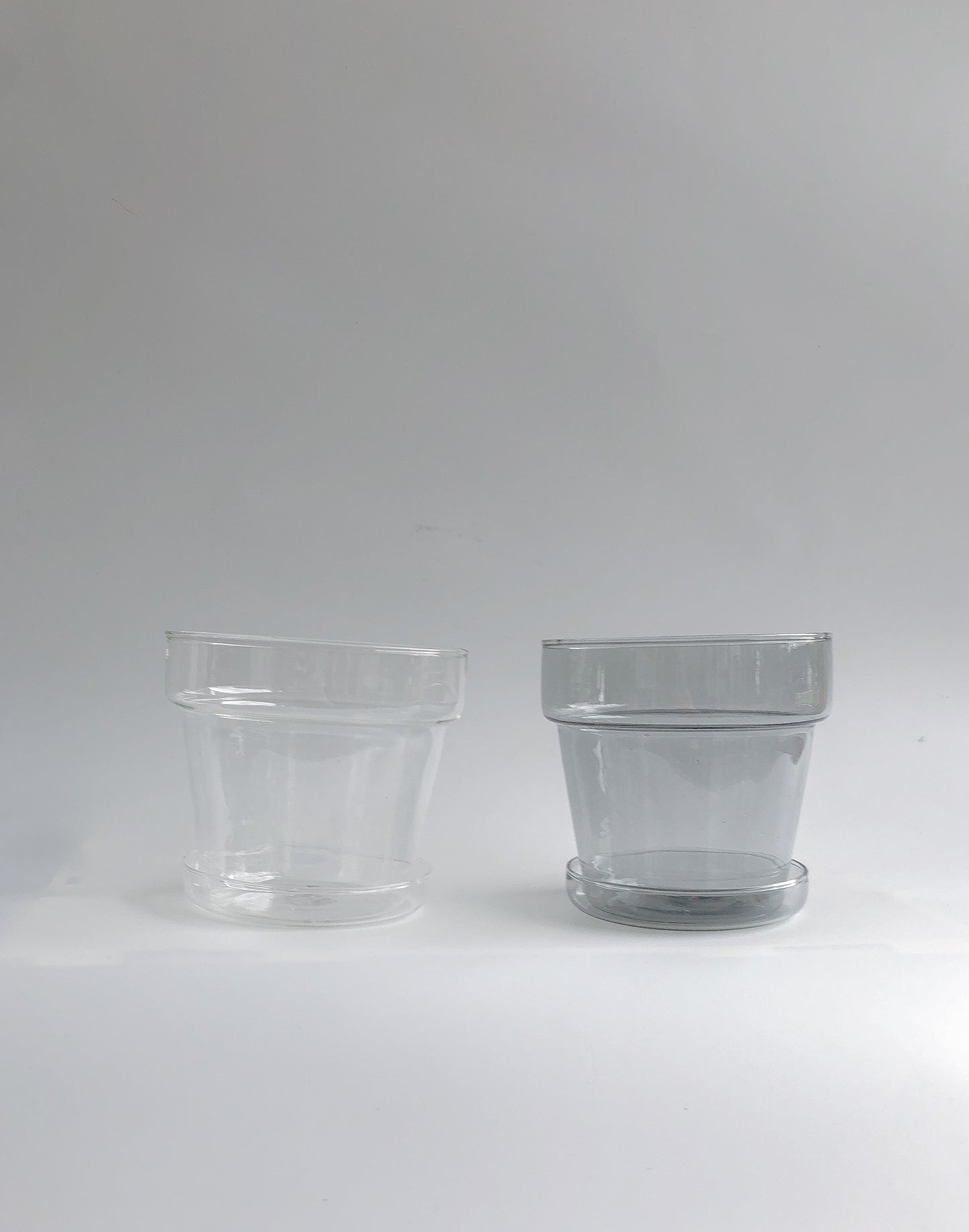 Cloudy Grey Glass Planter by PROSE Botanical