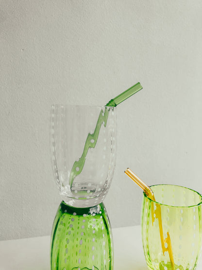 Handmade Watermelon Glasses in Lime by PROSE Tabletop