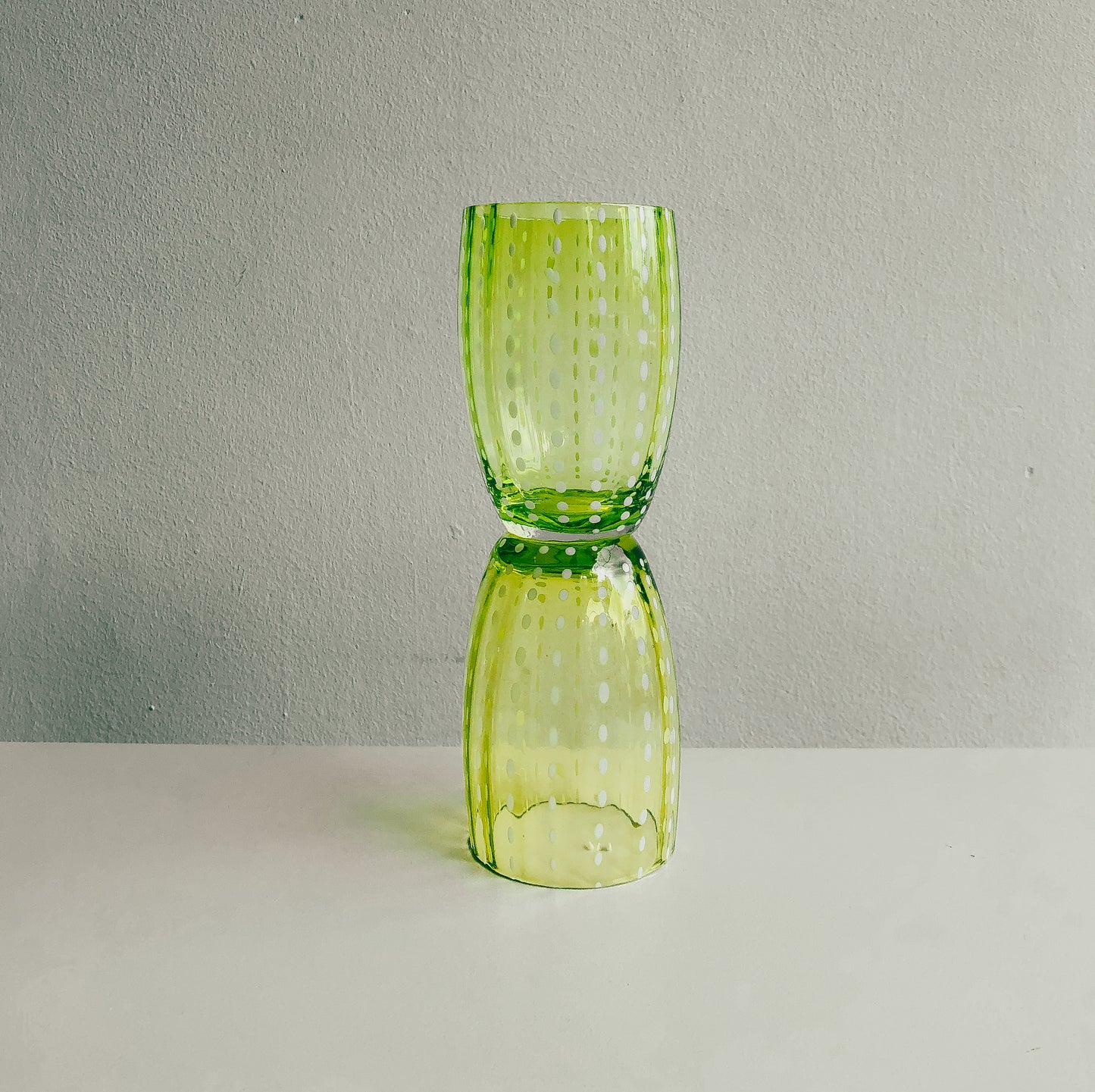 Handmade Watermelon Glasses in Lime by PROSE Tabletop