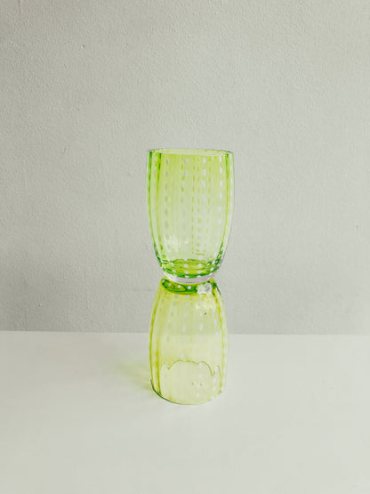 Handmade Watermelon Glasses in Lime by PROSE Tabletop