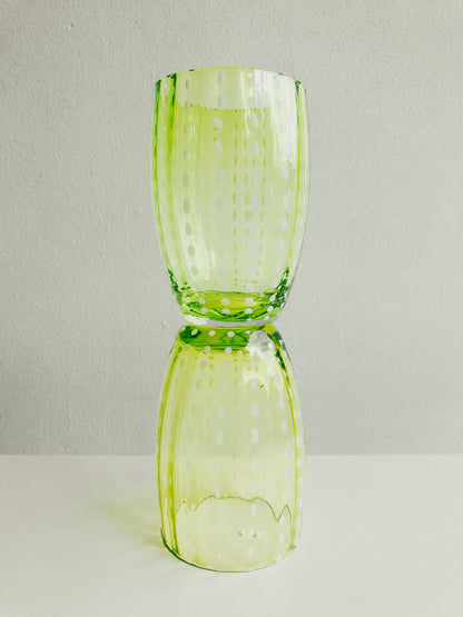 Handmade Watermelon Glasses in Lime by PROSE Tabletop