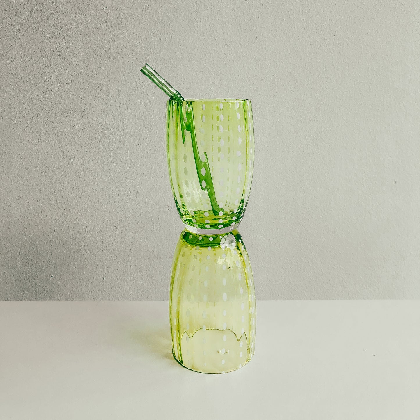 Handmade Watermelon Glasses in Lime by PROSE Tabletop