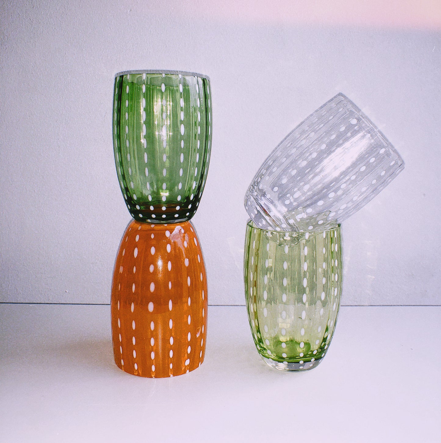 Handmade Watermelon Glasses in Chilli by PROSE Tabletop