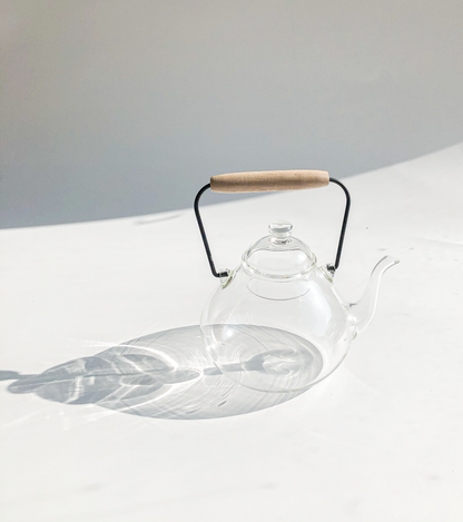 Glass Kettle with Oak Handle by PROSE Tabletop