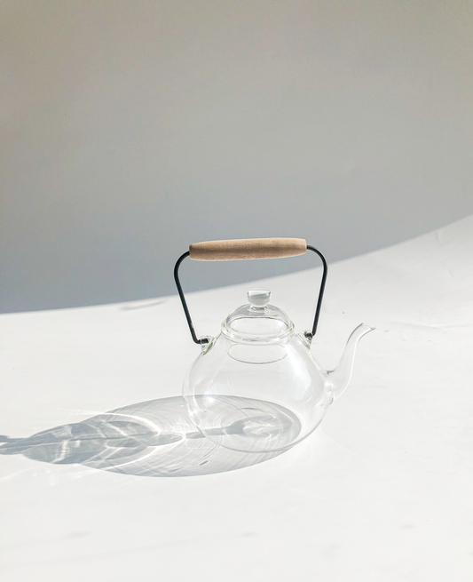 Glass Kettle with Oak Handle by PROSE Tabletop