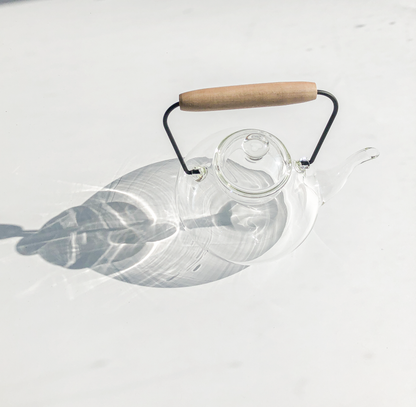 Glass Kettle with Oak Handle by PROSE Tabletop