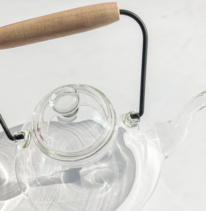 Wooden Handle Glass Kettle by PROSE Tabletop